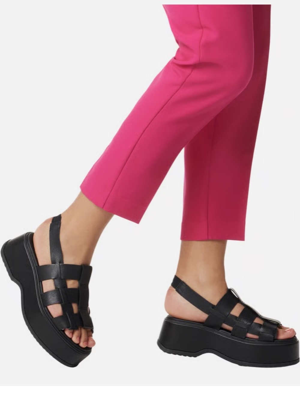 Sorel Women's Dayspring Slingback Platform Sandals Black Size 36.5